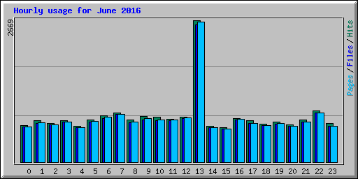 Hourly usage for June 2016