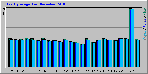 Hourly usage for December 2016