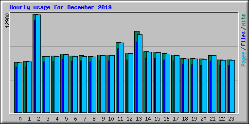 Hourly usage for December 2019